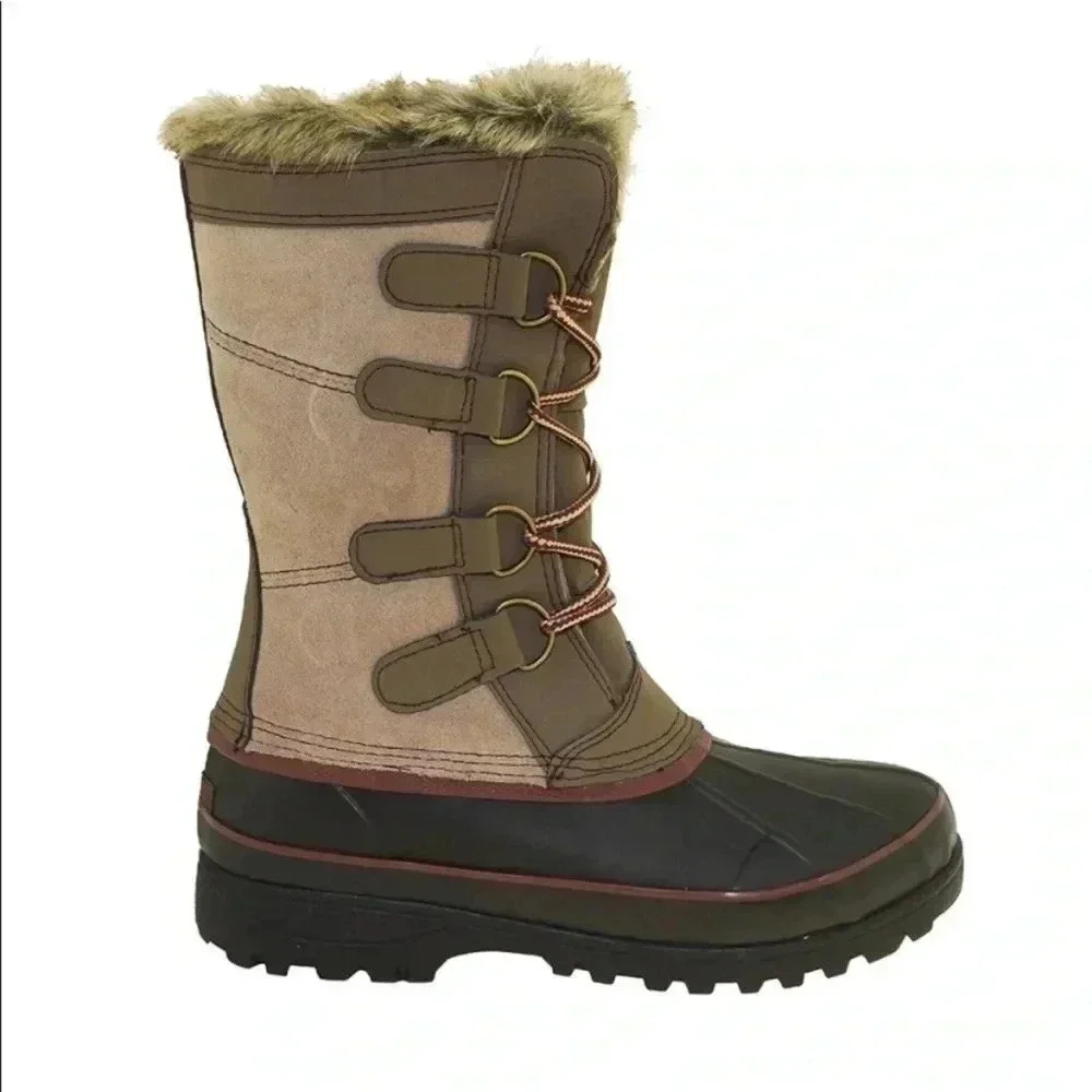 Khombu Brown and Black Winter Boots